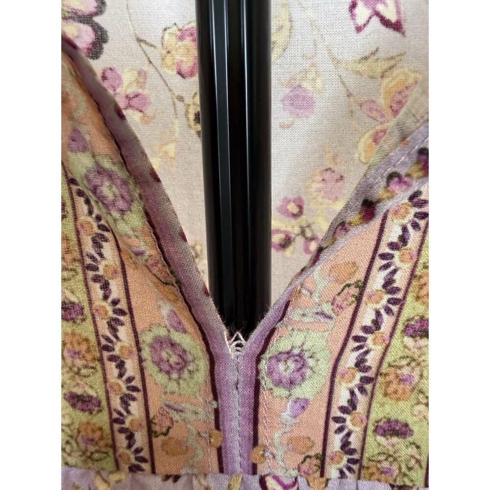 Anthropologie Self Contrast Midi Dress Women’s Sz M Cotton Floral Peasant USA - Picture 5 of 12